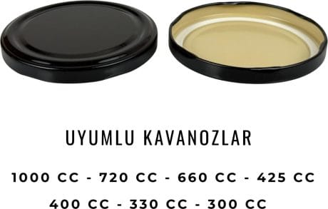 Metal 82 mm Siyah Cam Konserve Kavanoz Kapağı
