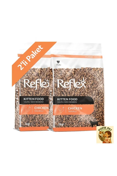 Reflex Kitten Tavuklu Yavru Kedi Maması 1 Kg x 2 Adet (Toplam 2 Kg) 2 Li Fırsat Paketi
