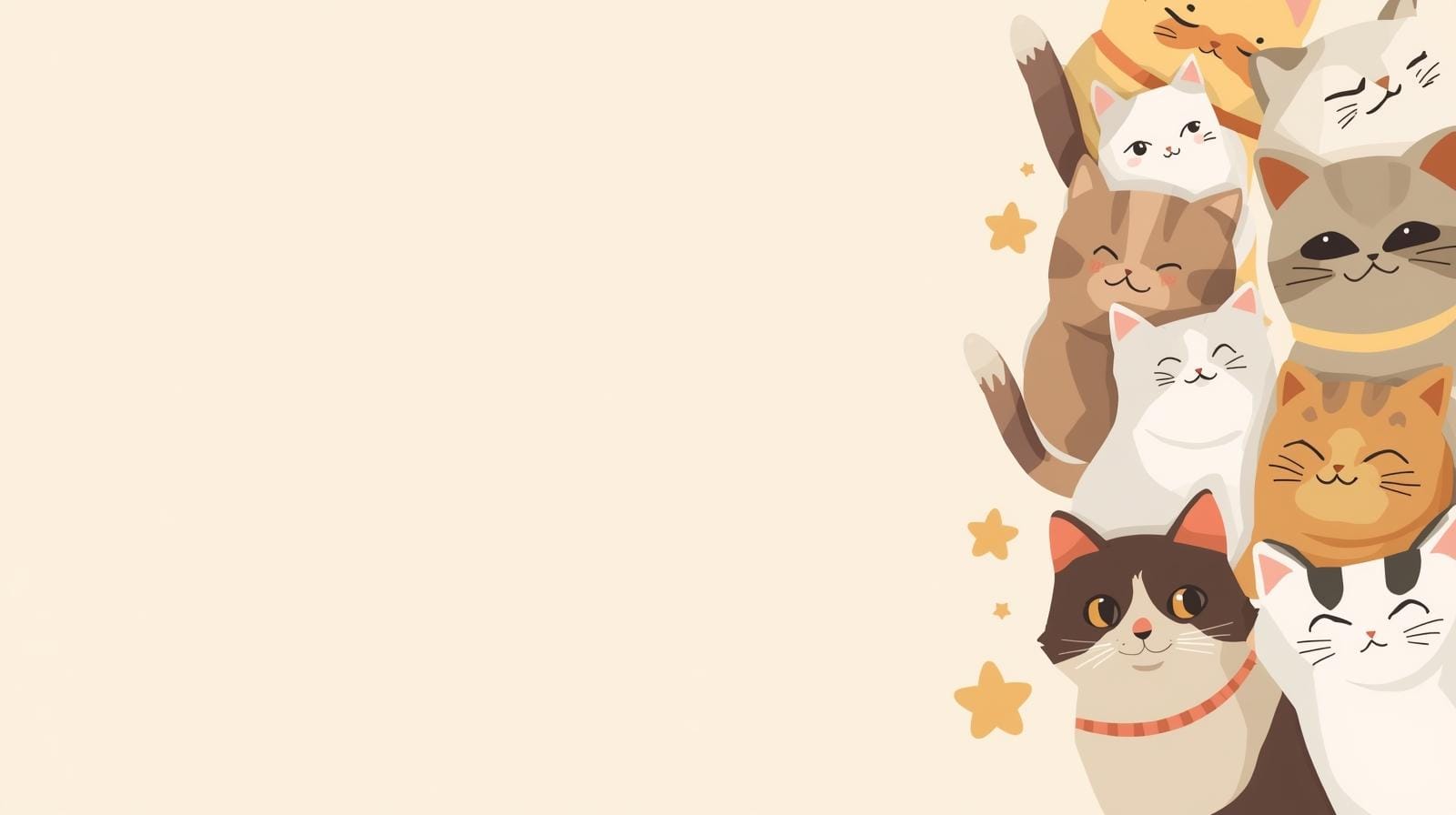 sağ tarafta kedi resimleri içeren 1160 piksel genişliğinde 142 piksel yüksekliğinde bir arka plan