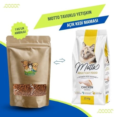 Motto Tavuklu Yetişkin Kedi Maması - 1 KG Açık Mama