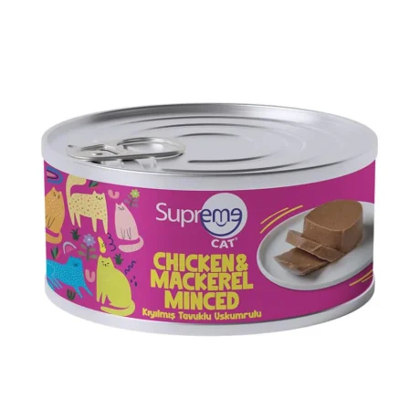 Supreme Cat Cat Kıyılmış Tavuklu ve Uskumrulu Yetişkin Kedi Konservesi 85Gr