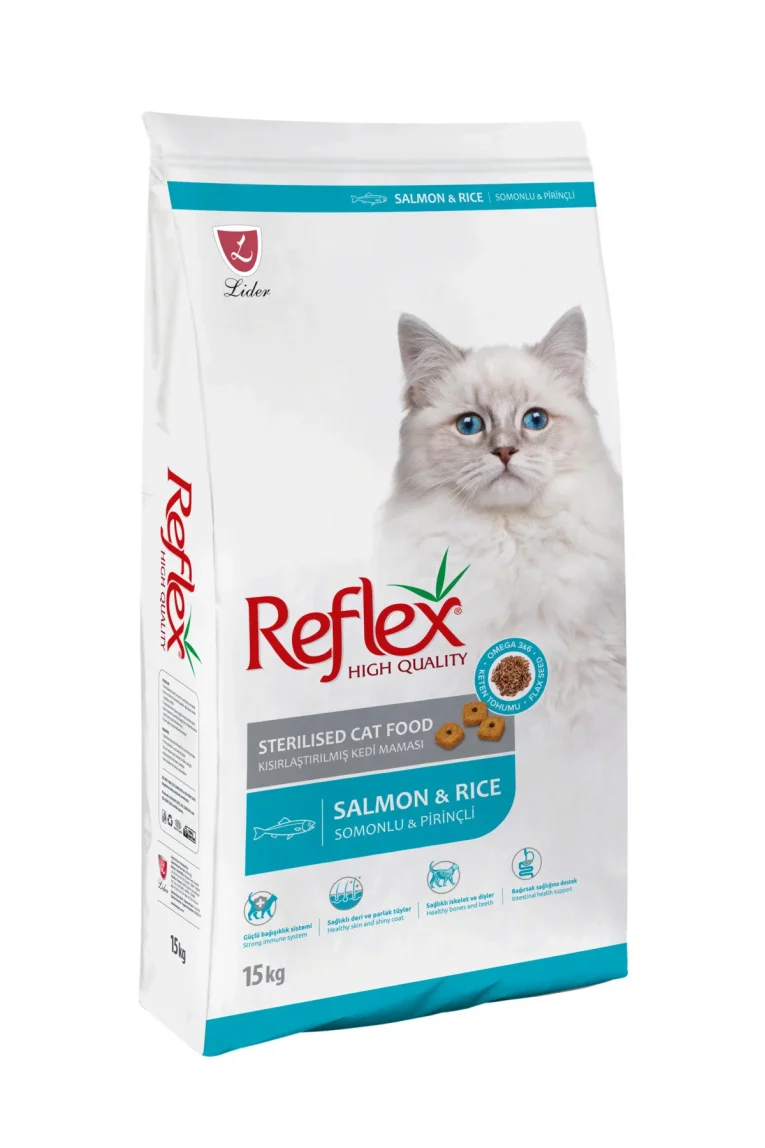 Reflex Sterilised Somonlu ve Pirinçli Kısırlaştırılmış Kedi Maması 15 Kg
