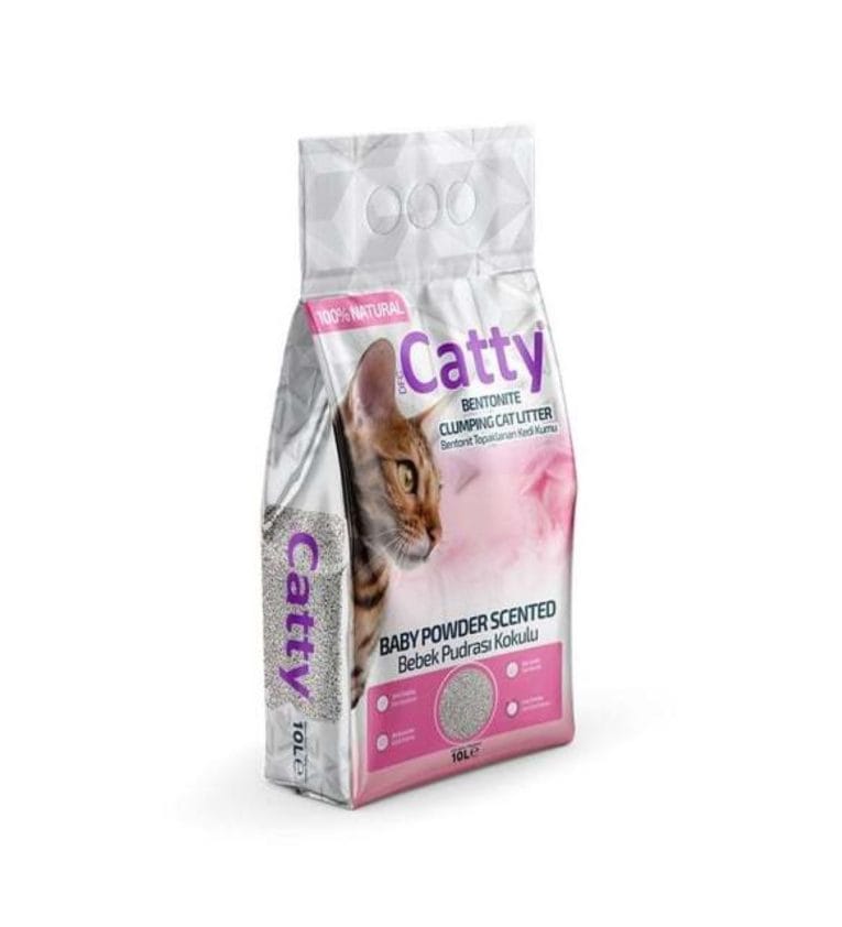 Catty Bebek Pudrası Kokulu Ince Tane Topaklanan Kedi Kumu 10 Lt X 2 Adet 2