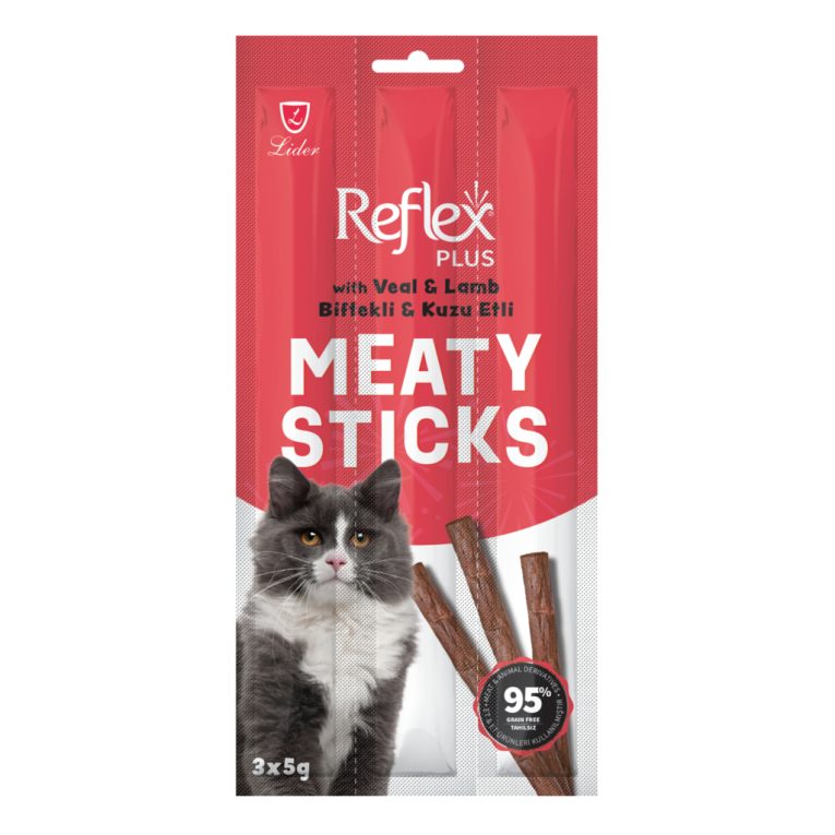 Reflex Meaty Sticks Biftekli ve Kuzulu Tahılsız 3x5 gr Kedi Ödül Çubuğu