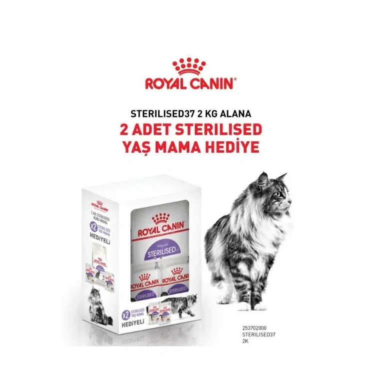 Royal Canin Sterilised Bundle 37 Kısırlaştırılmış Yetişkin Kedi Maması 2 Kg + 2 Adet Sterilised Yaş