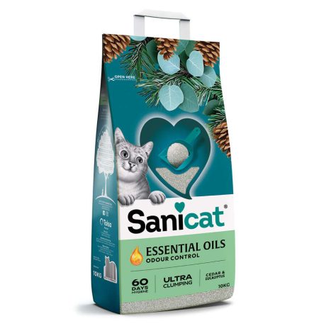 Sanicat Essential Oils Sedir ve Okaliptus Kokulu Kedi Kumu 10 Kg