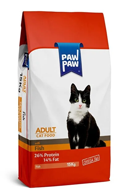 Pawpaw Yetişkin Kedi Maması Balıklı 15 kg