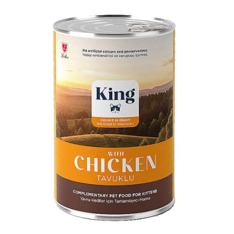 King Tavuk Etli Yavru Kedi Konservesi 400 gr