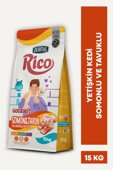 Rico Somonlu ve Tavuklu Gurme Yetişkin Kedi Maması 15 kg