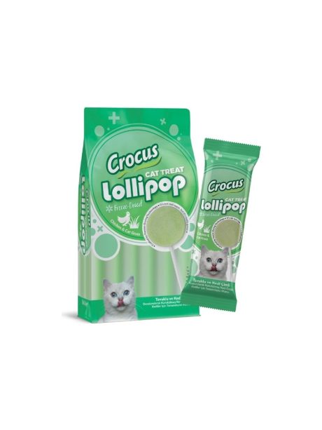 Crocus Tavuklu ve Kedi Çimli Kedi Lolipop 10x1,4G
