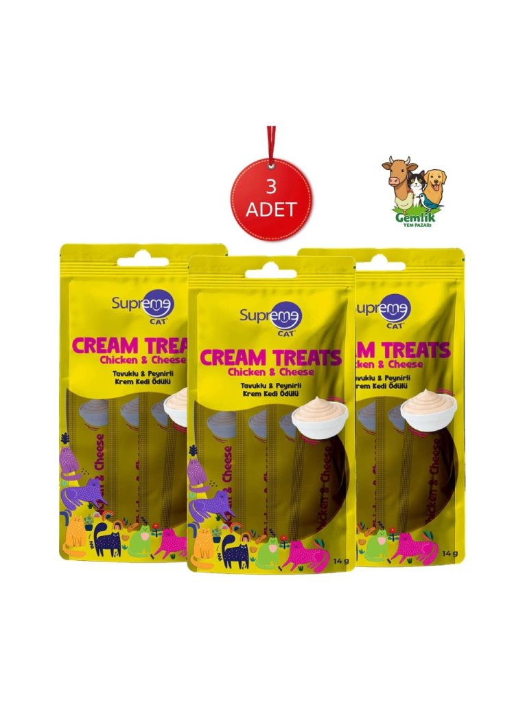 Supreme Cat Tavuk Etli ve Peynirli Ek Besin ve Kedi Ödülü 4X14 gr