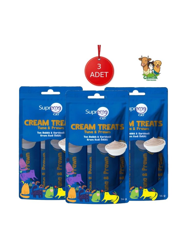 Supreme Cat Ton ve Karidesli Ek Besin ve Kedi Ödülü 4X14 gr - 3 Paket